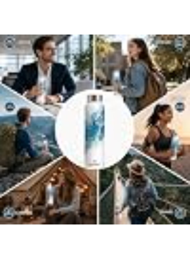 Speedex Stainless Steel Printed Water Bottle 1 Ltr 1000 ml, BIS Approved, Leak Proof Screw Cap Bottle for Office, School, Travel, Daily Use for Men, Women, Kids, Adults, Ice Marble, Set of 4 - Image 5