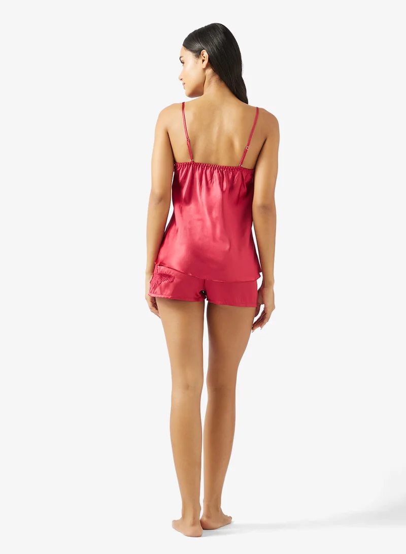 Ginger Cami Lace Detail Top & Short PJ Set