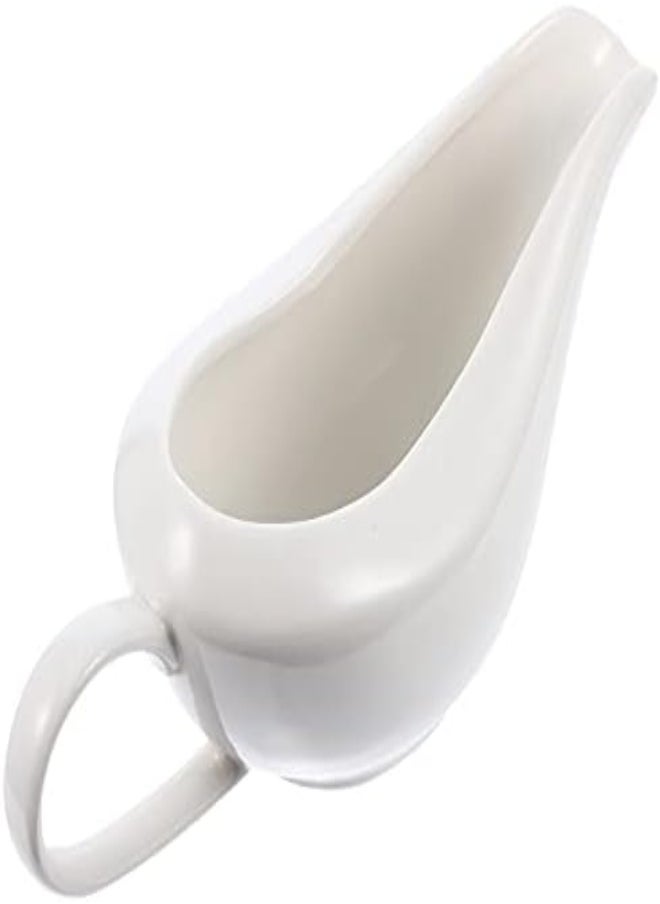 AKDC Yarnow Ceramic Gravy Boat Porcelain Gravy Boat Sauce Pourer Dish With Handle For Salad Dressings Milk Broth Creamer Seasoning Plate White 1  - Image 5