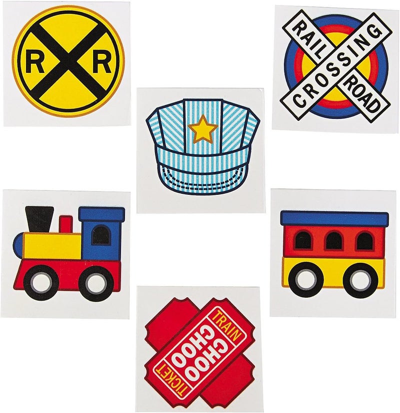 Fun Express TRAIN PARTY TATTOOS (72PC) - Apparel Accessories - 72 Pieces