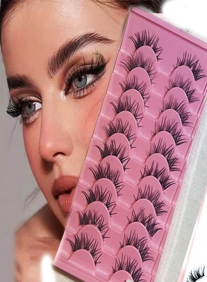AM RONG MAGIC Professional 10pairs Faux 3D Mink Eyelashes Thick Long Multilayer Fluffy False Eyelashes,Dramatic False Eyelashes Handmade&Reusable Lashes (M-02) - Image 1