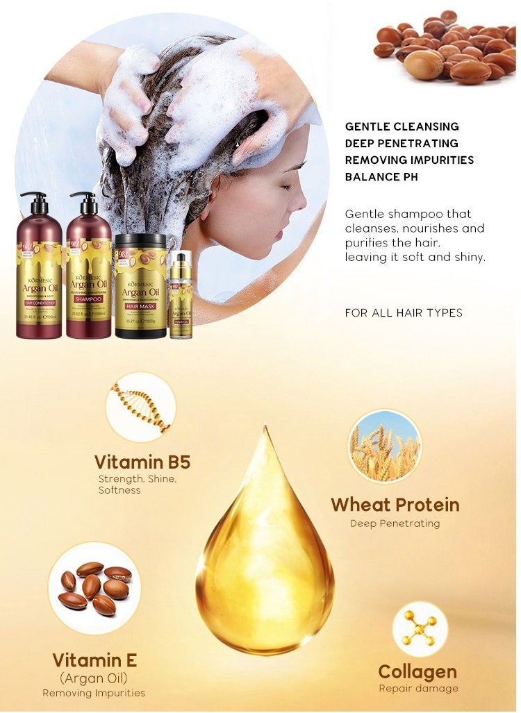 Kormesic Argan Oil Conditioner 930ml - Nourishing & Repairing  - Image 3