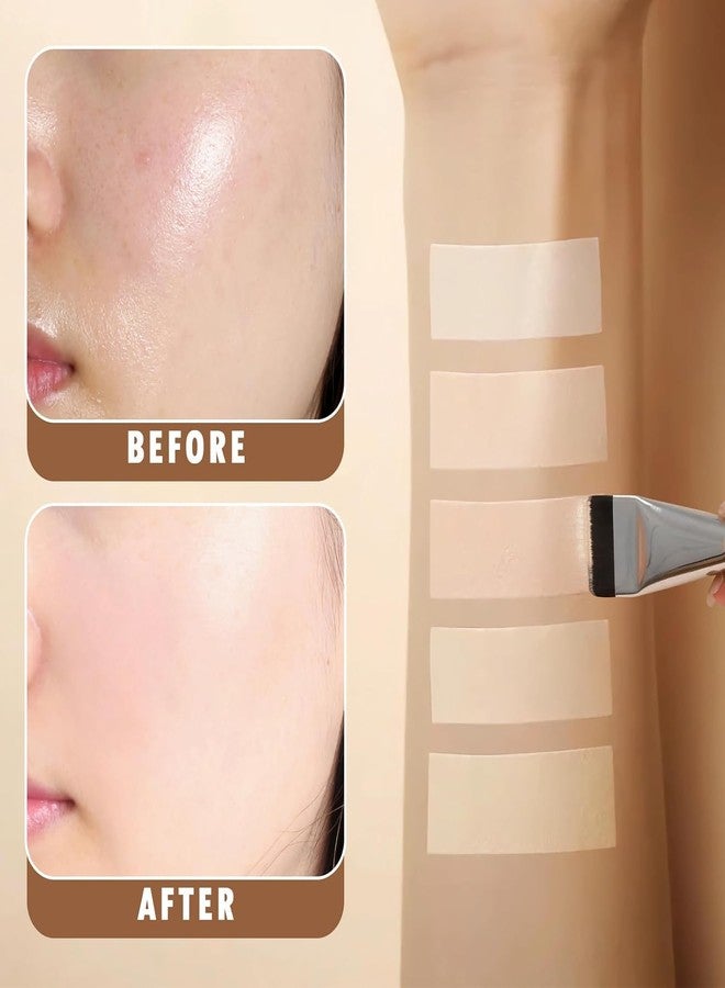 Aternal فرشاة مسطحة لقناع الوجه للمكياج السائل، فرشاة كريم أساس سائل لقناع الوجه، فرشاة معدنية لوضع المكياج، فرشاة قناع الطين، فرش مكياج، فرش أقنعة الوجه، عبوة من قطعتين - Image 3