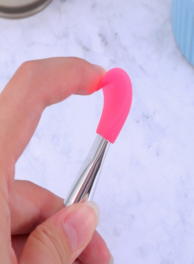 Aternal فرشاة مسطحة لقناع الوجه للمكياج السائل، فرشاة كريم أساس سائل لقناع الوجه، فرشاة معدنية لوضع المكياج، فرشاة قناع الطين، فرش مكياج، فرش أقنعة الوجه، عبوة من قطعتين - Image 4