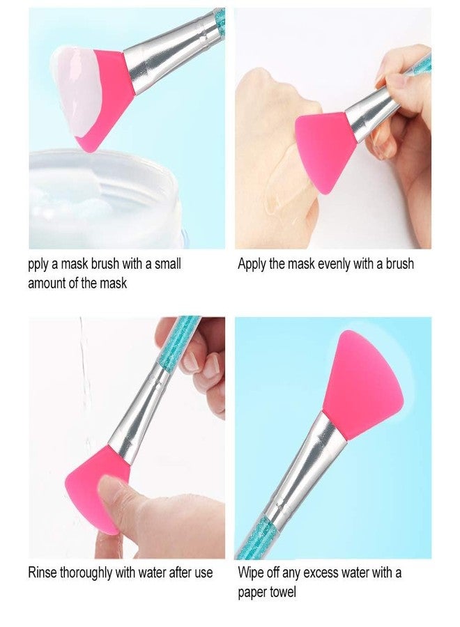 Aternal فرشاة مسطحة لقناع الوجه للمكياج السائل، فرشاة كريم أساس سائل لقناع الوجه، فرشاة معدنية لوضع المكياج، فرشاة قناع الطين، فرش مكياج، فرش أقنعة الوجه، عبوة من قطعتين - Image 5