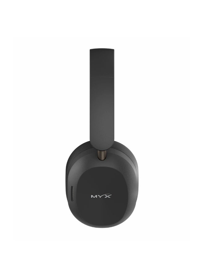 MYX EchoWave MX-V11 Wireless Headphones | Active Noise Cancellation (18dB) | Bluetooth 5.4 | 38H Playtime | Foldable & Rotatable Design | Built-in Microphone | Lightweight & Ergonomically Designed | Deep Bass | Compatible with iPhone, Samsung, Laptop, Tablet - Black - Image 3