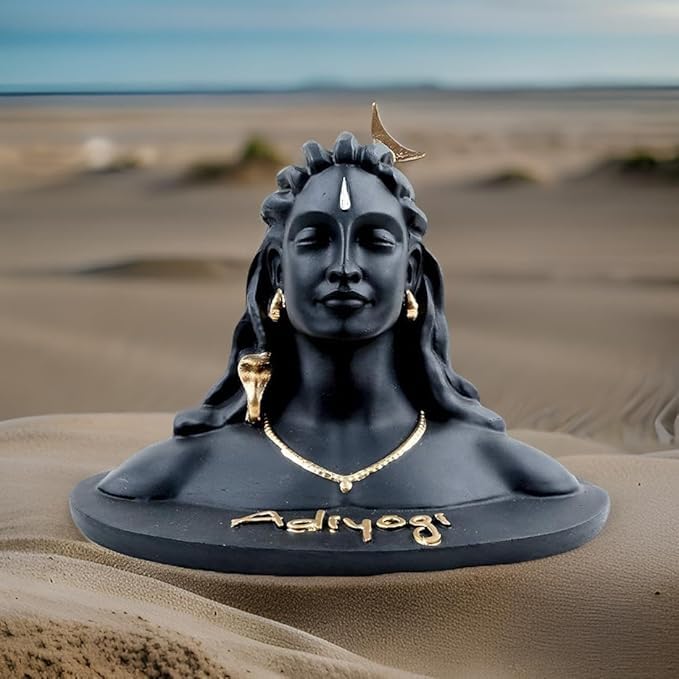 Clairs Adiyogi Shiva Statue Idol for Car Dashboard | Home Decor | Office | Table Decor - (Black, Matte Finish) (16x11x12) - Image 4