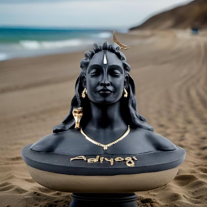 Clairs Adiyogi Shiva Statue Idol for Car Dashboard | Home Decor | Office | Table Decor - (Black, Matte Finish) (16x11x12) - Image 3