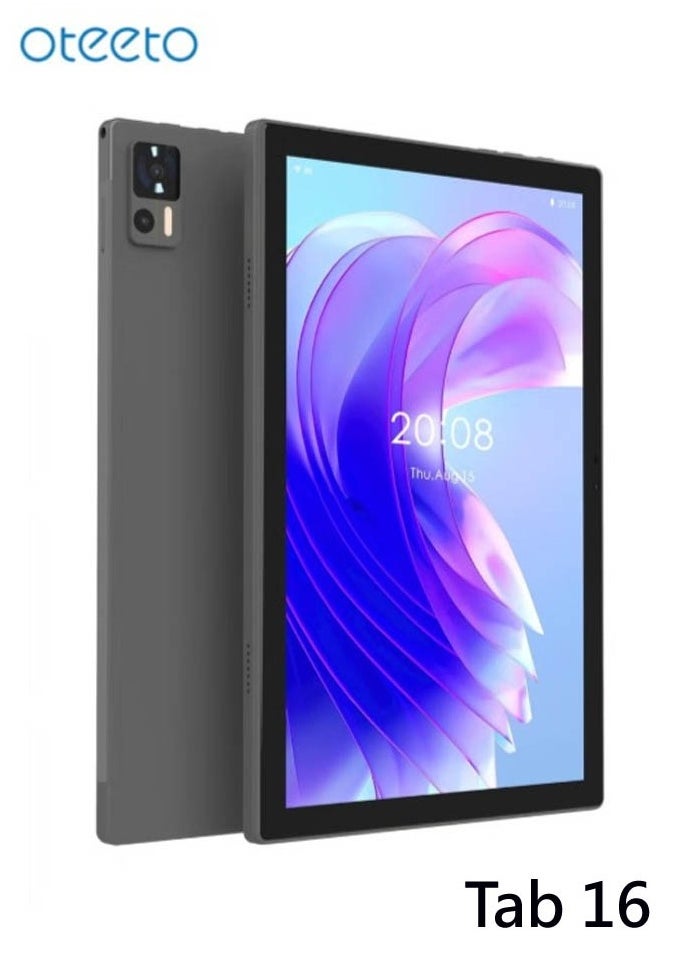 Oteeto Oteeto TAB16 10.1 inch Android Tablet 8GB RAM 512GB Storage 6000 mAh Battery 5G Wi-Fi and SIM Card Support Grey  - Image 1