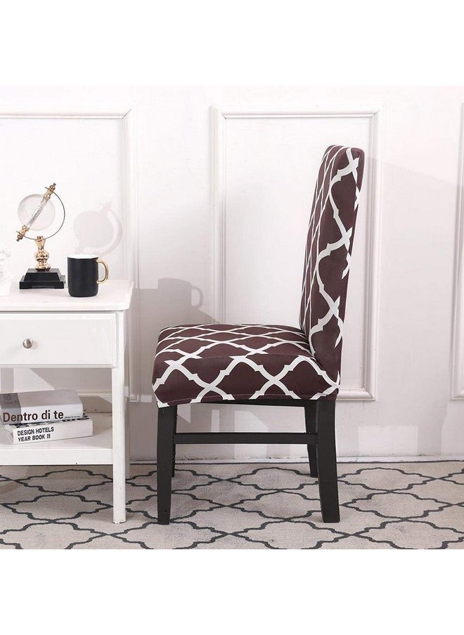HOUSE OF QUIRK House of Quirk Dining Chair Cover with Table Covers for Kitchen Waterproof Dining Table Cloth (Brown Diamond, 1 Table Cover + 6 Chair Cover)  - Image 3