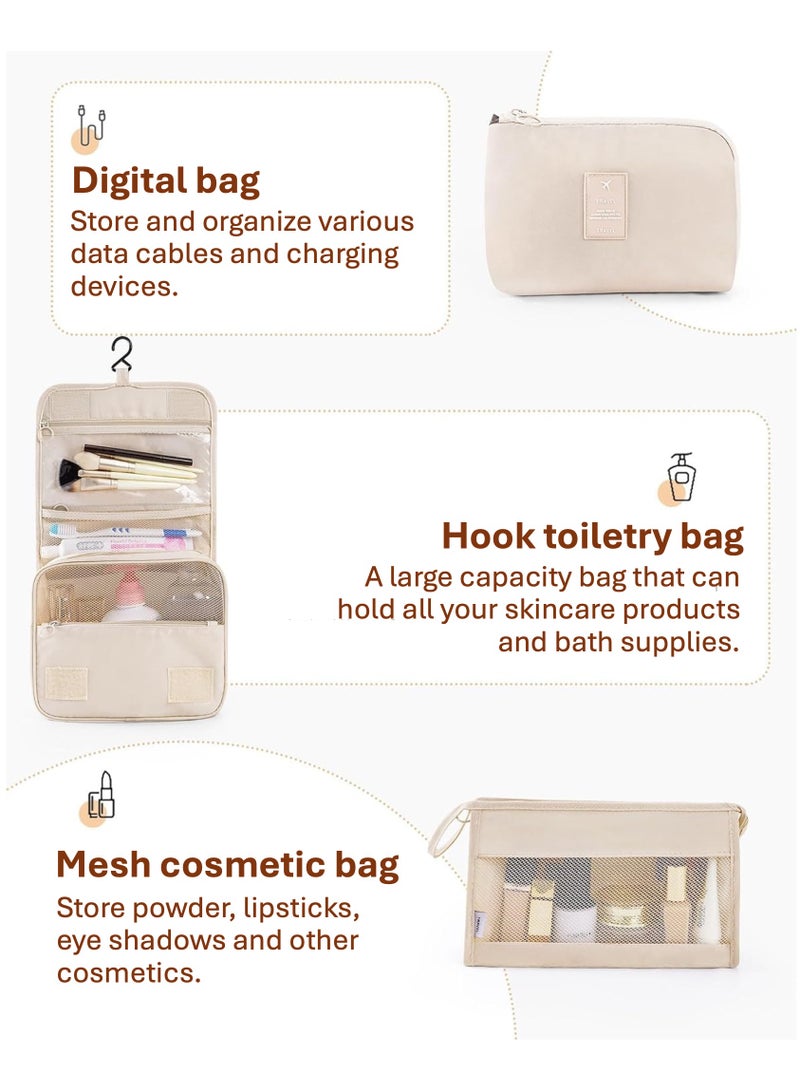 JOYYE 9pcs Packing Cubes for Suitcase Luggage, Travel Luggage Packing Organizer Set, Travel Essentials for Carry on, Storage Bags for Clothes Shoes Toiletry Makeup (Beige) - Image 5