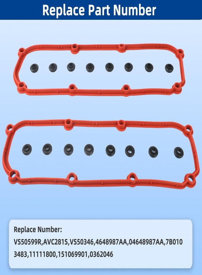RICHWEI VS50599R Valve Cover Gasket Set for Dodge Jeep Chrysler Volkswagen - Grand Caravan, Wrangler,Town & Country, Caravan, Pacifica, Routan, 2004 2005 2006 2007 2008 2009 2010 2011, V6 3.3L 3.8L - Image 3
