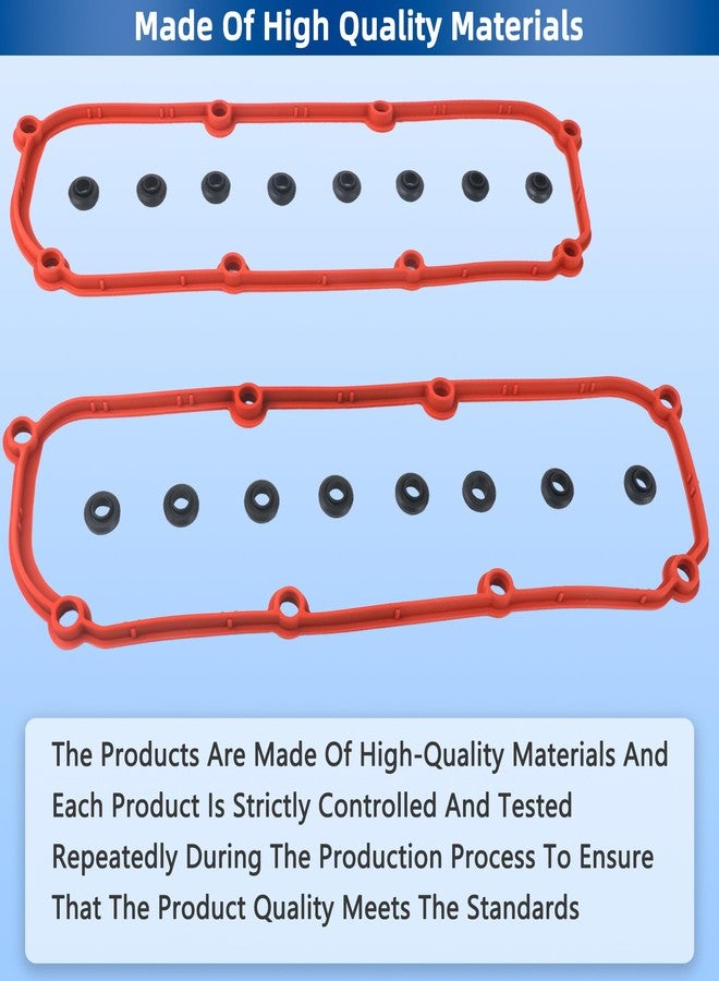 RICHWEI VS50599R Valve Cover Gasket Set for Dodge Jeep Chrysler Volkswagen - Grand Caravan, Wrangler,Town & Country, Caravan, Pacifica, Routan, 2004 2005 2006 2007 2008 2009 2010 2011, V6 3.3L 3.8L - Image 5