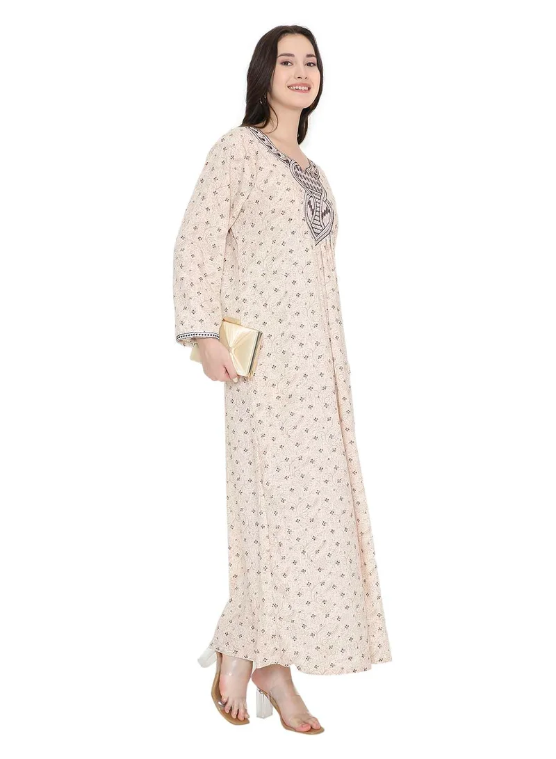 HANA & SARA Long Viscose Unique Styled Casual Arabic Kaftan Jalabiya Dresses