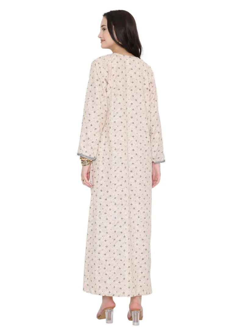 HANA & SARA Long Viscose Unique Styled Casual Arabic Kaftan Jalabiya Dresses