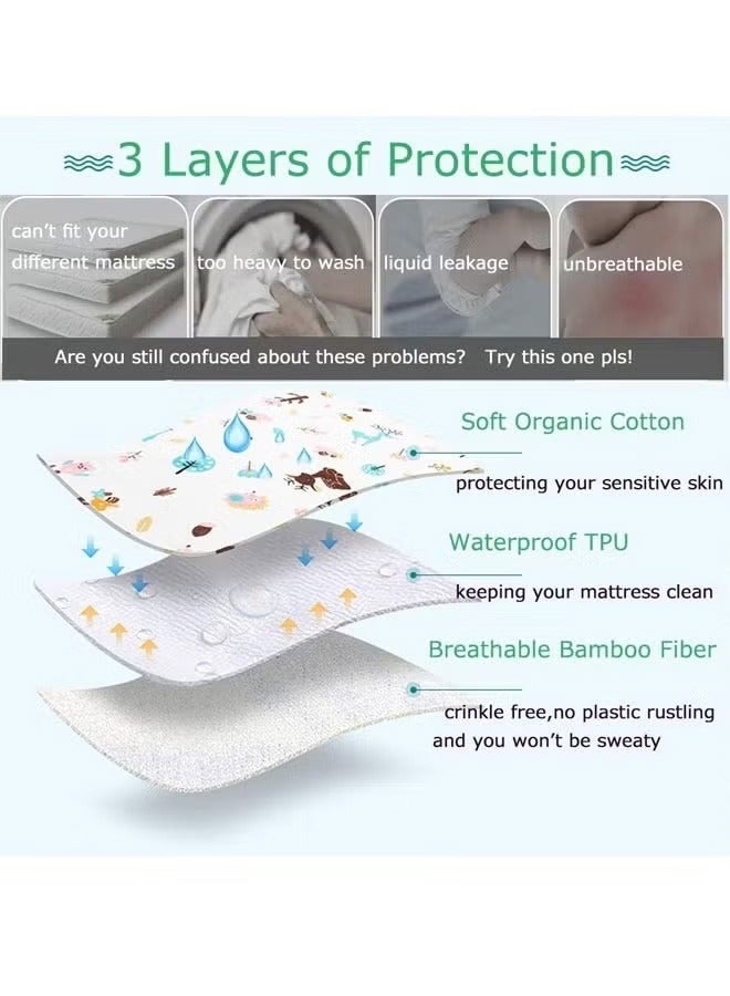 Berma Baby Baby Waterproof Pad Washable Non-Slip Baby Crib Mattress Pad Potty Training Pads 70*90CM Reusable Underpads Bed for Baby Sleeping Pee Pads for Kids - Image 3