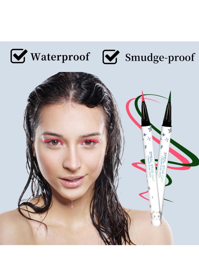 8-Color Waterproof Matte Liquid Eyeliner Set - Smudge-Proof Colored Pencil Makeup Gift for Women - Image 4