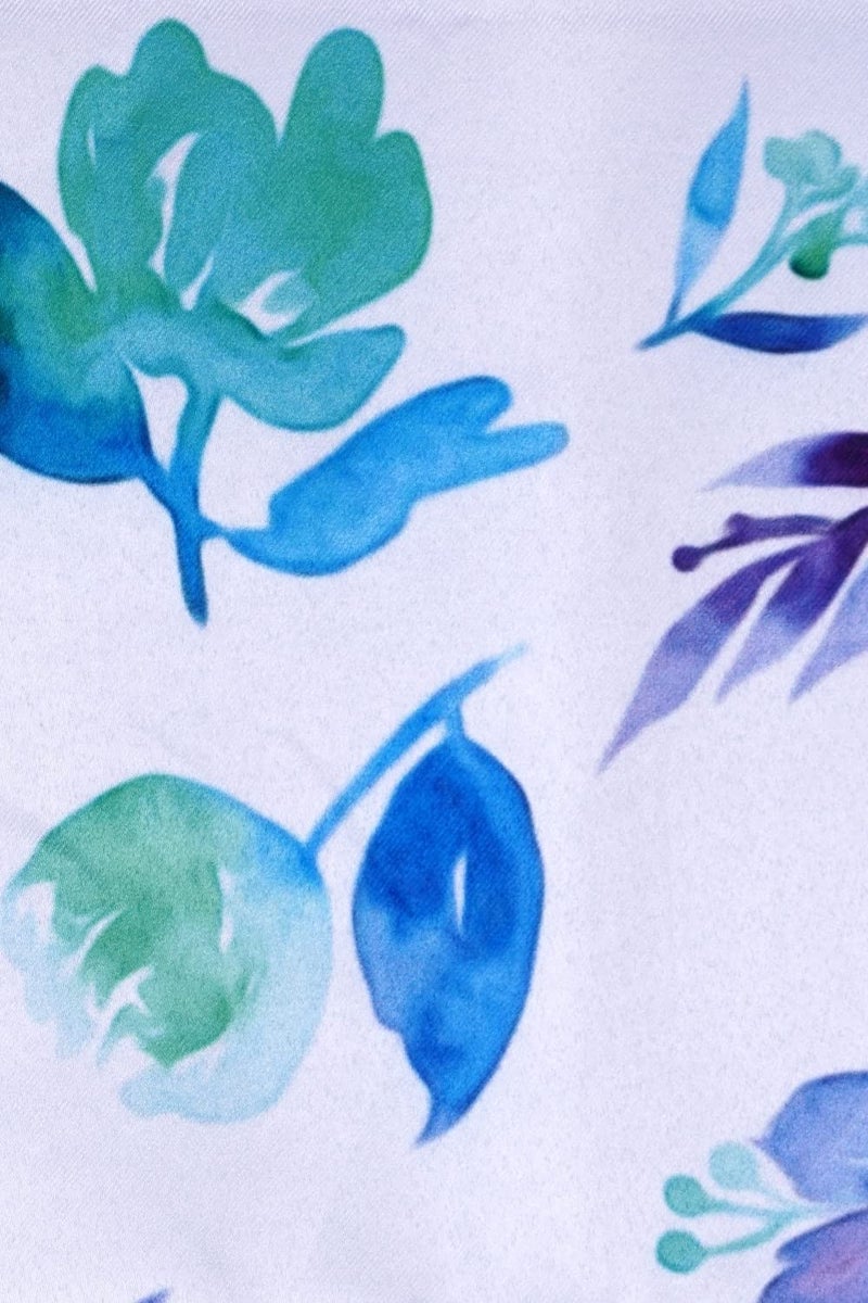 Parda Online 213 cm Floral Design Window Long Curtain (Blue & White) - Pack of 2 - Image 3