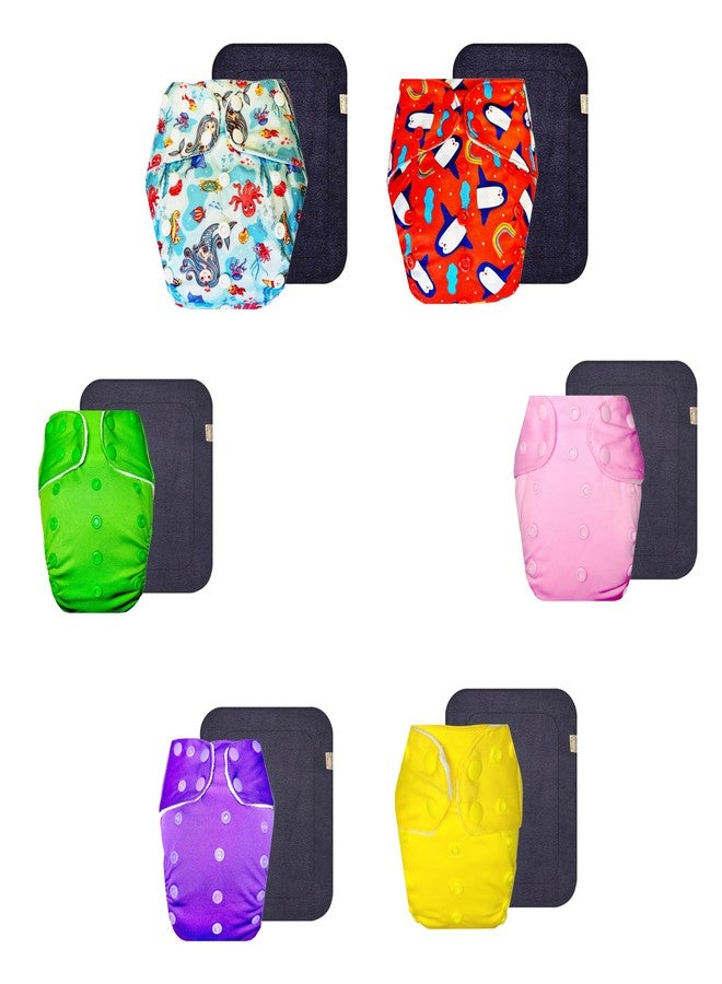 حفاضات دمبلدو القماشية الممتازة مع حشوة رمادية (عبوة من 6 قطع) | شعور بالجفاف والراحة | قابلة لإعادة الاستخدام والغسل | أزرار كبس قابلة للتعديل | موثوق بها من قبل الأمهات | من 3 أشهر إلى 3 سنوات | مناسبة للجنسين - Image 1