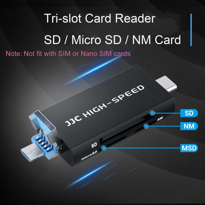 JJC Huawei Nano Memory NM Card Reader Writer, USB 3.0 USB-C Type-C to NM Nano Memory SD MicroSD Card, Data Transfer Speed up to 90MB/S for Huawei Smartphone and Laptop - Image 2