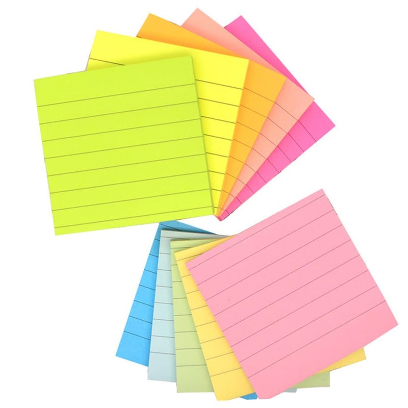 4 Pack Self Stick Striped Notepads Light Yellow Color for Home Office School Reminders - Image 5