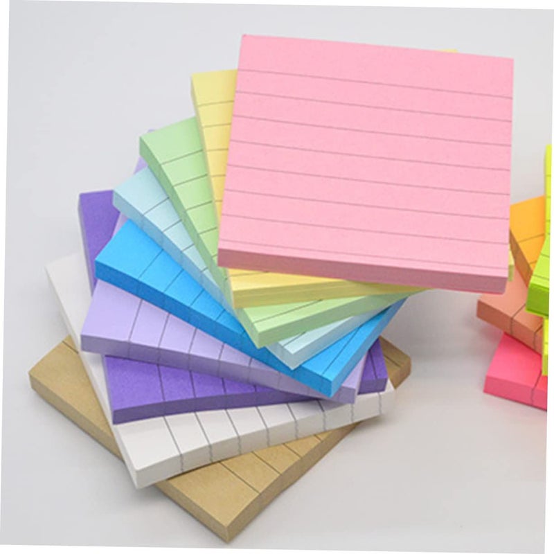 4 Pack Self Stick Striped Notepads Light Yellow Color for Home Office School Reminders - Image 4