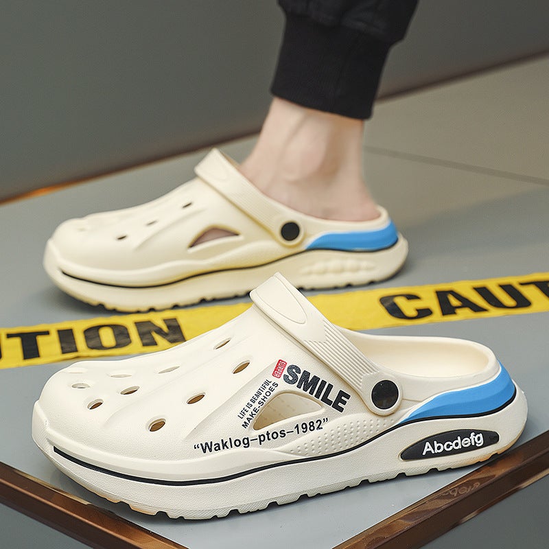 Croc Shoes Summer Two-Wear Sandals For Men, Eva Thick-Soled Shoes For Outer Wear, High-End Large Size Men'S Sandals - Image 4