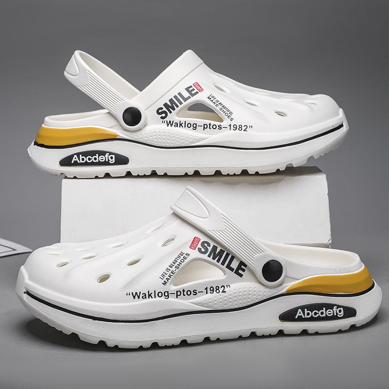 Croc Shoes Summer Two-Wear Sandals For Men, Eva Thick-Soled Shoes For Outer Wear, High-End Large Size Men'S Sandals - Image 1