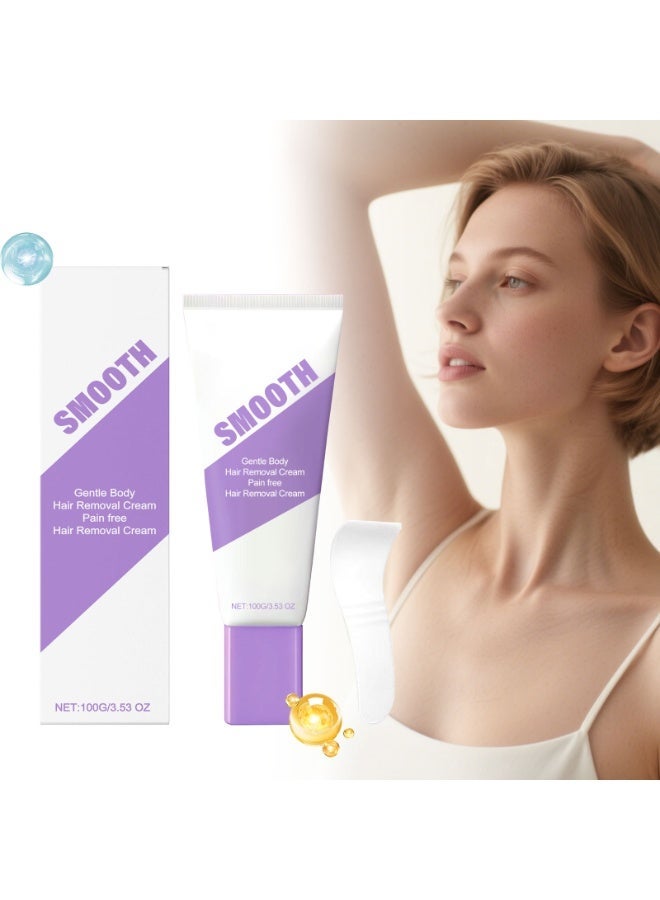 Smooth Gentle and Painless Hair Removal Cream 100g | Moisturizing and Hydrating, Suitable for the Whole Body. - Image 2