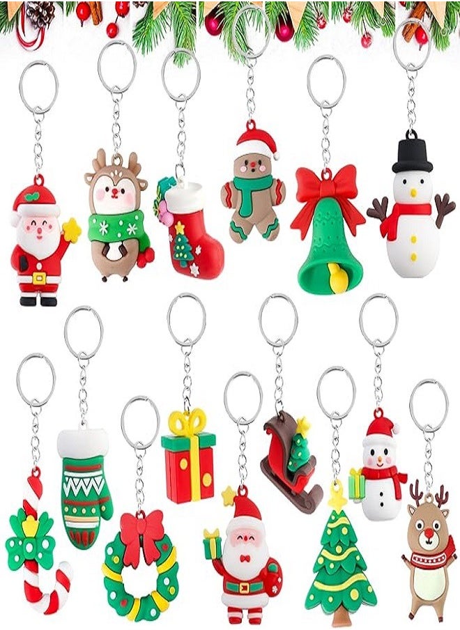 ماركة غير محددة Multicolor Christmas Medallions with Silicone Pendant for All Ages Christmas Gifts for Kids in Multiple Shapes and Colors 10cm 12PCS Christmas Keyring  - Image 1