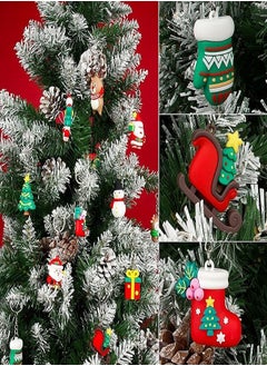 ماركة غير محددة Multicolor Christmas Medallions with Silicone Pendant for All Ages Christmas Gifts for Kids in Multiple Shapes and Colors 10cm 12PCS Christmas Keyring  - Image 3