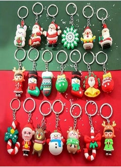 ماركة غير محددة Multicolor Christmas Medallions with Silicone Pendant for All Ages Christmas Gifts for Kids in Multiple Shapes and Colors 10cm 12PCS Christmas Keyring  - Image 5
