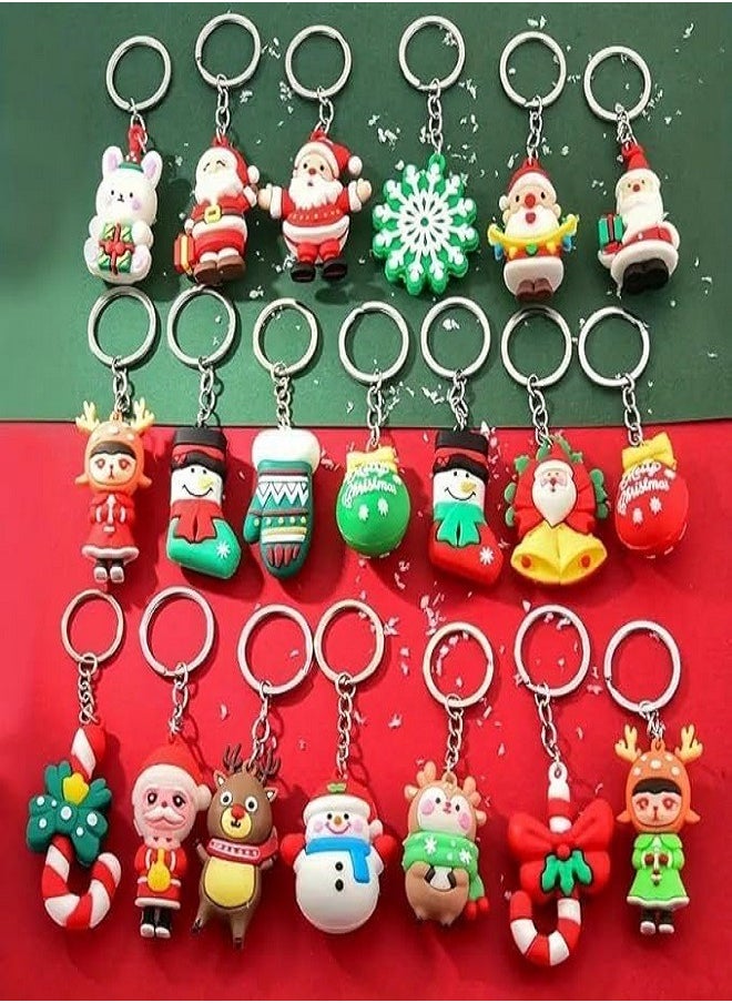 ماركة غير محددة Multicolor Christmas Medallions with Silicone Pendant for All Ages Christmas Gifts for Kids in Multiple Shapes and Colors 10cm 12PCS Christmas Keyring  - Image 5
