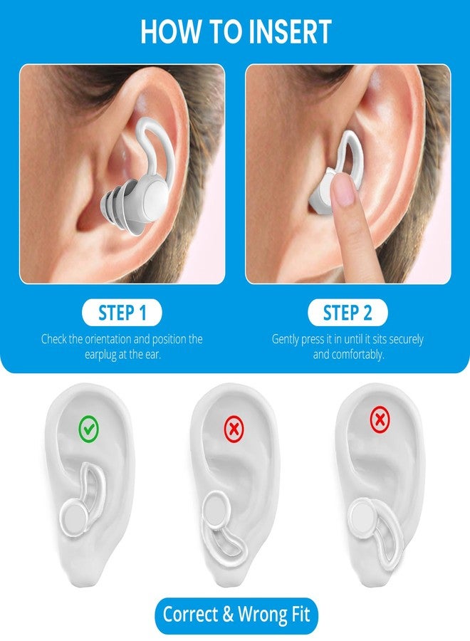 Gizmolet Waterproof Swimming Ear Plugs for Adults, Reusable Swimmer Earplugs, Silicone Ear Plugs for Women Men, Ear Protection for Swimming Surfing Sleeping Water Sports, Individual Package, White - Image 4
