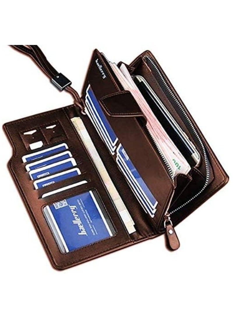 بايلليري محفظة بايليري الجلدية الطويلة للنخبة - إصدار خاص ومنظم للبطاقات - بني داكن - Image 2