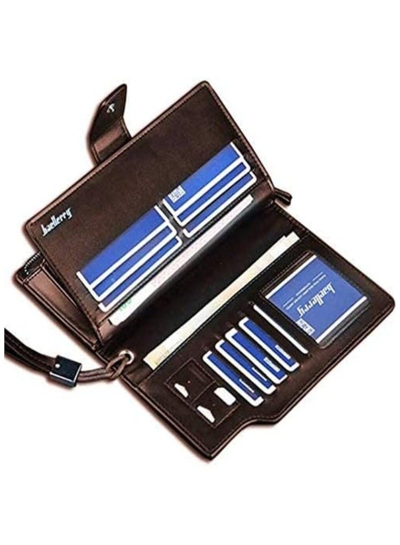 بايلليري محفظة بايليري الجلدية الطويلة للنخبة - إصدار خاص ومنظم للبطاقات - بني داكن - Image 3