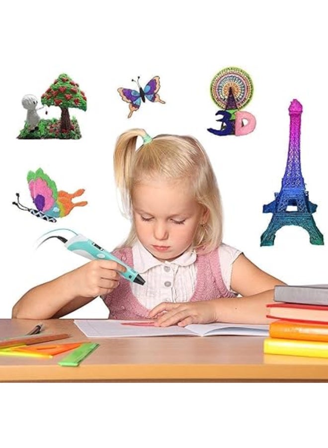 3D printing pen with display, includes multi-colored plastic filament for beginners - Image 4