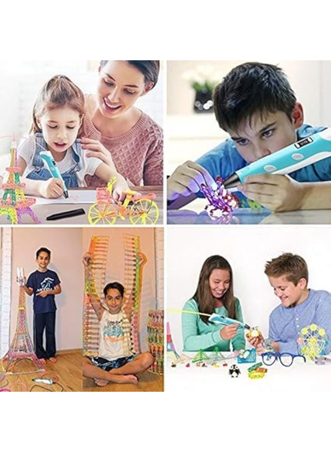 3D printing pen with display, includes multi-colored plastic filament for beginners - Image 3