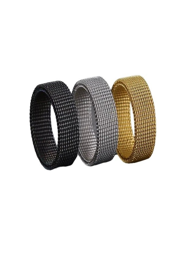 MEENAZ MIAMI Rings for Men Combo Boys Boyfriend gents girls Blue gold silver ring for men Black Ring for Boys 3 Stainless Steel Chain finger Rings Stylish Fashion thumb band for mens gifts M410_21 - Image 1