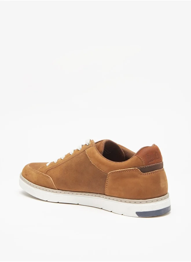 لي كوبر Men'S Textured Lace-Up Casual Sneakers