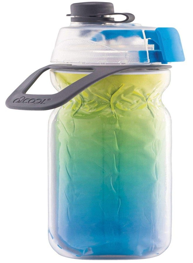 O2COOL Mist 'N Sip Misting Water Bottle 2-in-1 Mist And Sip Function With No Leak Pull Top Spout Reusable Sports Water Bottle - 20 oz (Blue Ombre) - Image 1