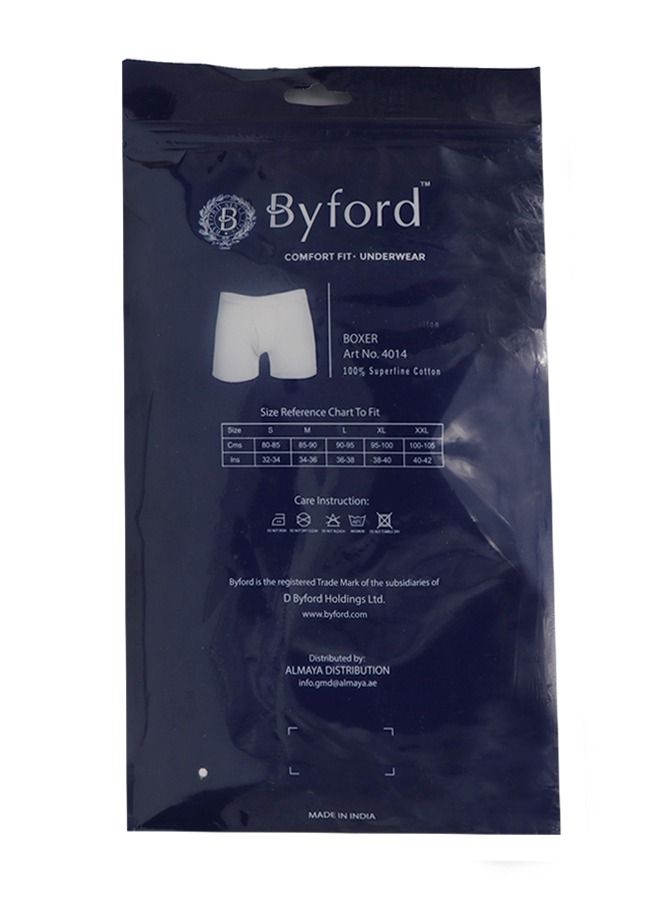 Byford Mens Boxer Knitted White - Image 3