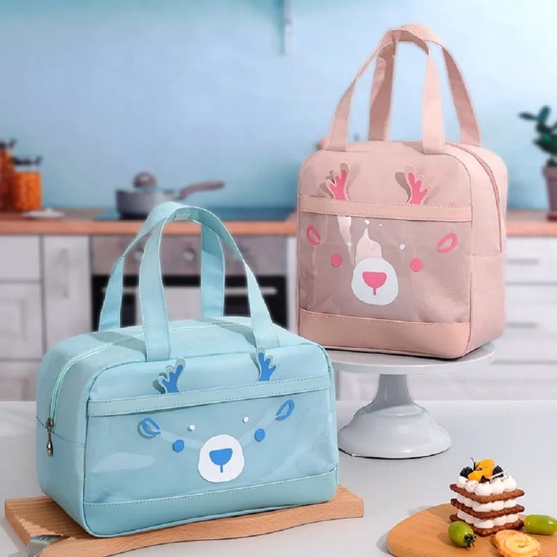 CoolKraft Lunch Bag for School Kids Girls Cute Design Bag for Boys Girls Women Travel Picnic Bag Organize Store Hot Cold Insulated Portable Tiffin Bag 245 x 23 x 14 cm Brown Reindeer - Image 4