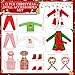 Jenaai 12 Pieces Christmas Elf Clothes Accessories Set Mini Outfit Include Elf Skirt Fluffy Vest Bathrobe Swing Sleeping Bag Scarf Apron Hats SocksCasual Style - Image 4
