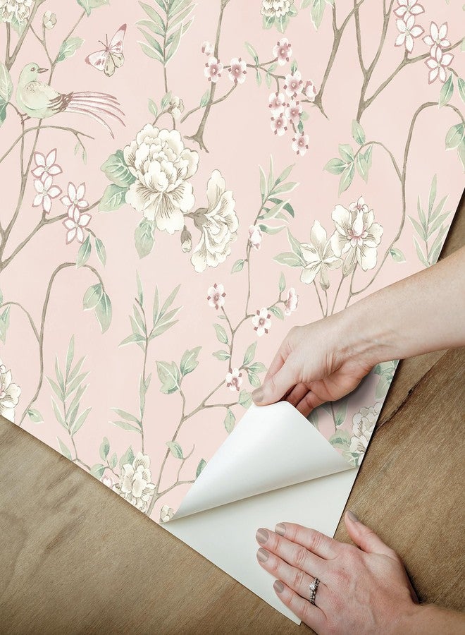 نو وولبيبر ورق جدران NuWallpaper Chinoiserie Garden Pink Peel and Stick، NUS6365 - Image 4