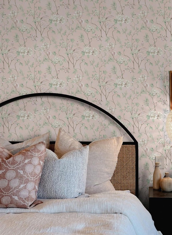 نو وولبيبر ورق جدران NuWallpaper Chinoiserie Garden Pink Peel and Stick، NUS6365 - Image 2
