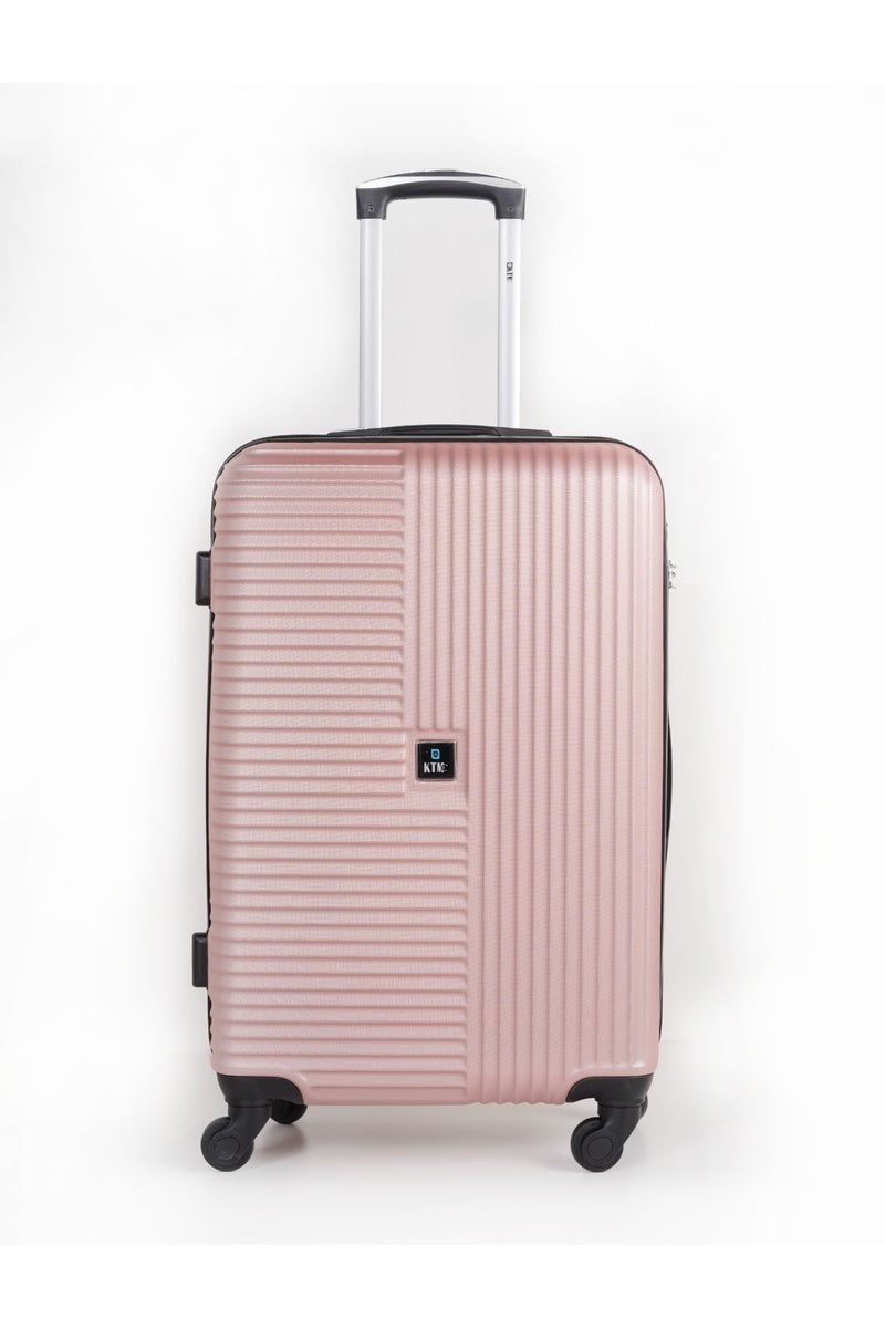 KTMC 3-Piece Luggage Set, ABS Material, Lightweight, 360° Rotated 4-Wheels, Tough Suitcase for Travel, Sizes 20/24/28 inches Rose Gold - Image 2