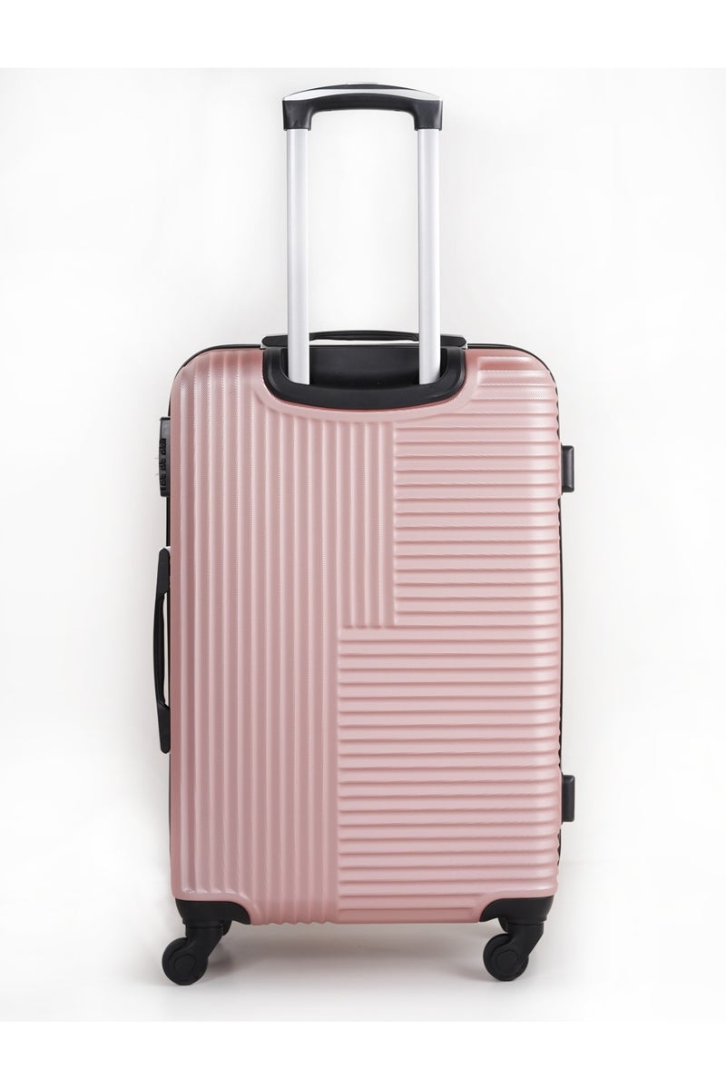 KTMC 3-Piece Luggage Set, ABS Material, Lightweight, 360° Rotated 4-Wheels, Tough Suitcase for Travel, Sizes 20/24/28 inches Rose Gold - Image 3