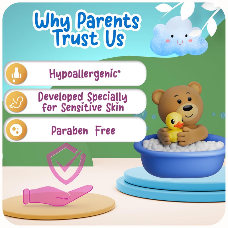 Ricitos de Oro Baby Shampoo and Body Wash, Formula with Oats and Vanilla, Hypoallergenic, Tear-Free Body Wash and Shampoo, 2-Pack of 13.5 Fl Oz Each, 2 Bottles - Image 4