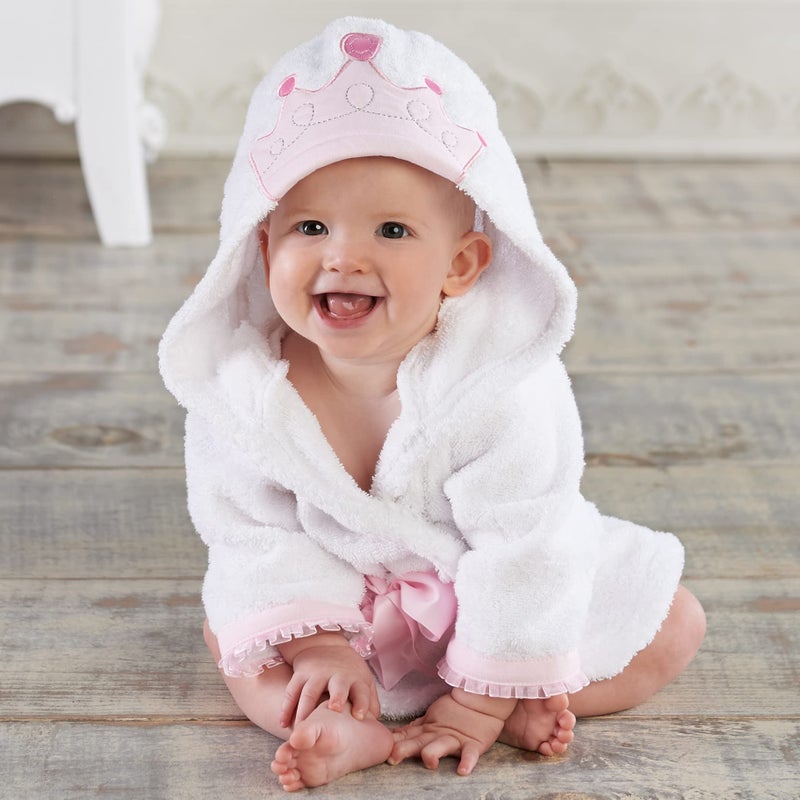 Baby Aspen Little Princess Hooded Towel Robe, 0-9 Months, Baby Bath Towel/Spa Robe - Image 2